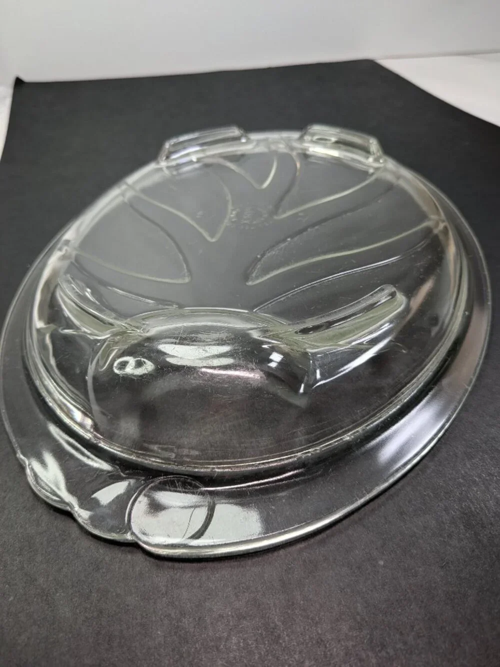 Vintage Pyrex 815 Clear Glass Tree of Life Meat Platter 14.5
